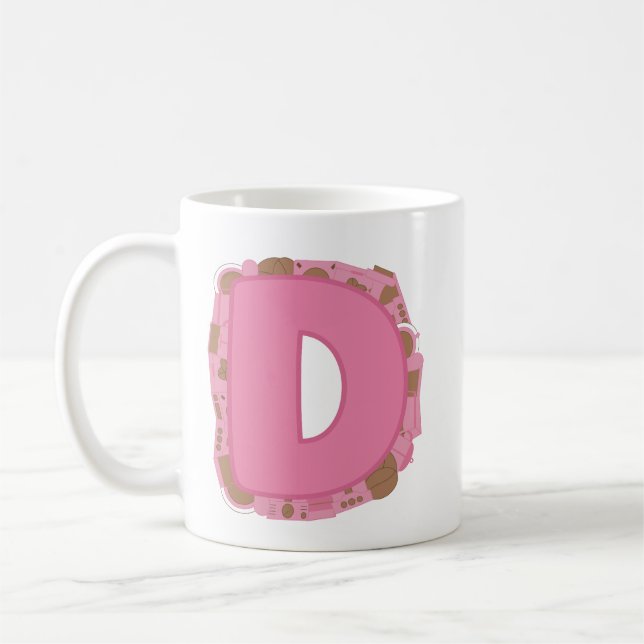 Tasse Lettre D : Monogramme Initiale  (Gauche)