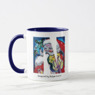 TASSE LETTRE DE NOËL / PÈRE NOËL AVEC MONOGRAMME DE VIOL