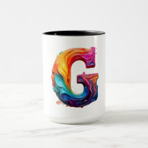 Tasse Lettre G Color Splash