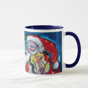 TASSE LETTRE NOËL W / PÈRE NOËL AVEC MONOGRAMME VIOLON