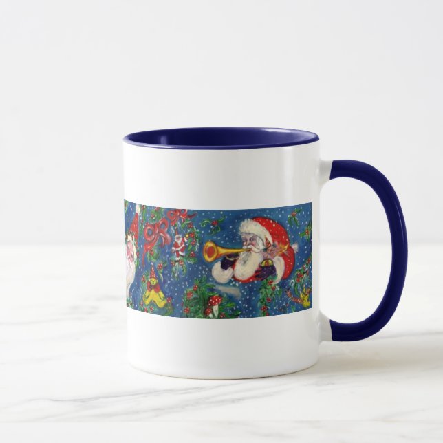 TASSE LETTRE NOËL W / PÈRE NOËL RED RIBBON MONOGRAM (Droite)