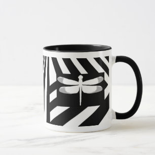 Tasse Libellule noire et blanche