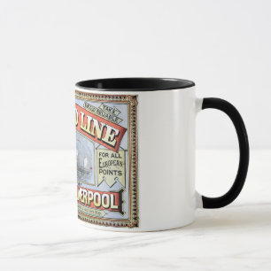 Tasse Ligne affiche de Cunard de New York Liverpool