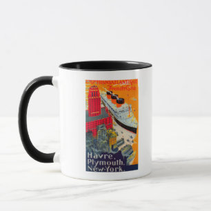 Tasse Ligne française affiche de voyage, Le Havre à