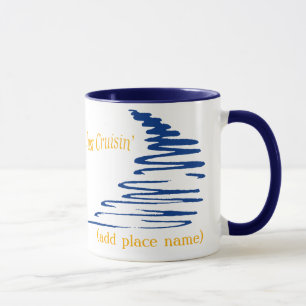 Tasse Lignes ondulées_Juste Cruisin' modèle namedrop