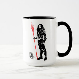 Tasse Ligue de Justice   Aquaman Pose Noir Pop Art