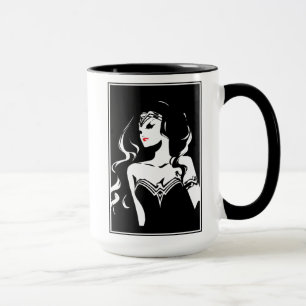 Tasse Ligue de Justice   Wonder Woman Noir Pop Art