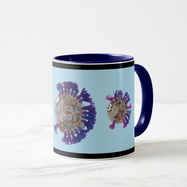 Tasse - Lila Fischfamilie (VorderseiteRechts)