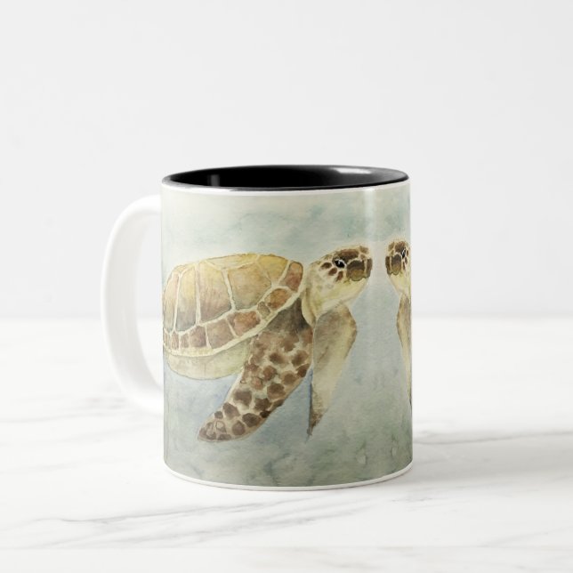 Tasse Lila Meeresschildkröten (Vorderseite Links)