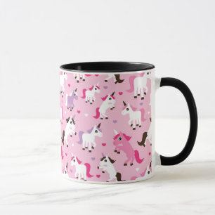 Tasse l'illustration de licorne badine l'arrière - plan