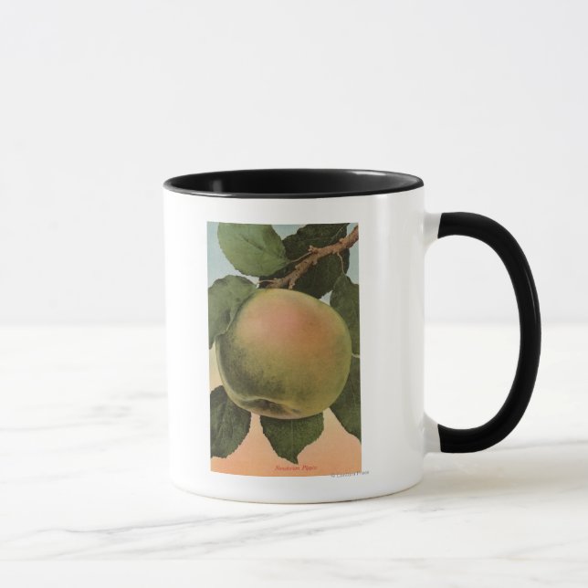 Tasse Lithographie de chromo de fruits de Newtown Pippen (Droite)