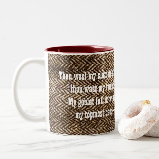 Tasse littéraire de tweed de John Keats (Avec donut)