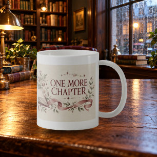 Tasse littéraire florale « Un chapitre de plus »