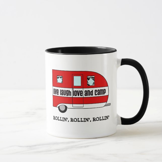 Tasse "LIVE LAUGH LIEBE AND CAMP" (Rechts)