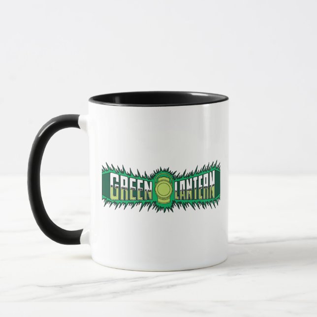Tasse Logo de lanterne verte - Flammes vertes (Gauche)