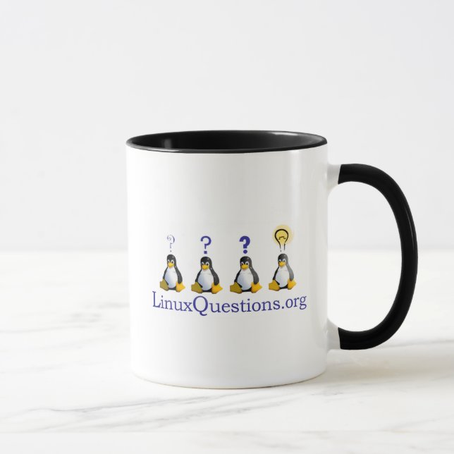 Tasse Logo de questions de Linux (Droite)