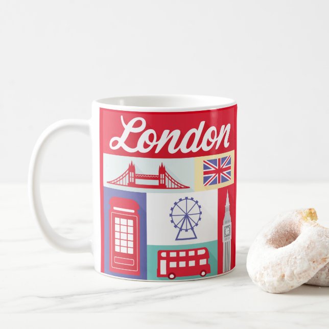 Tasse London-Ikonen-Andenken-Englands (Mit Donut)