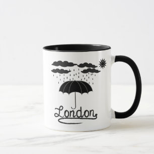 Tasse Londres   sous un parapluie