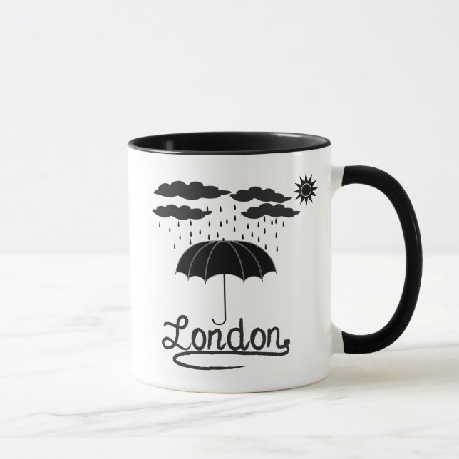 Tasse Londres | sous un parapluie (Droite)