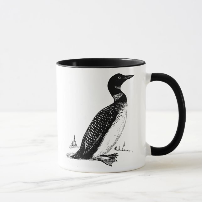 Tasse Lot de dessin en ligne noire et blanche (Droite)