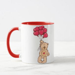 Tasse L'ours de nounours avec le coeur monte en ballon