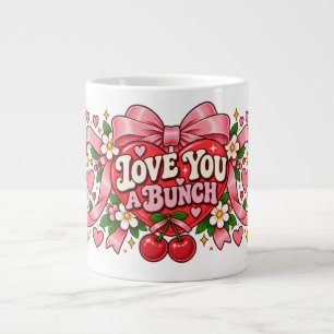 Tasse Love You a Bunch Arc-en-ciel Ruban Coeur Ros