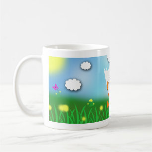 Tasse lunatique de bande dessinée de canard timid