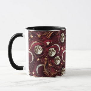 Tasse - Lune céleste rouge grenat