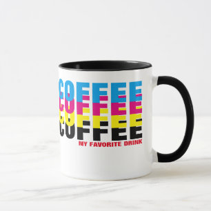 Tasse MA boisson préférée en CMJN couleurs typographie