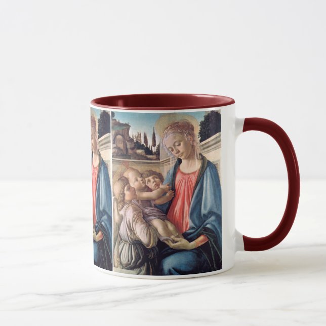 Tasse Madonna & Enfant Deux Anges Botticelli Art (Droite)