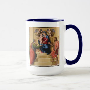 Tasse Madonna et enfant couronnés avec des saints Mary
