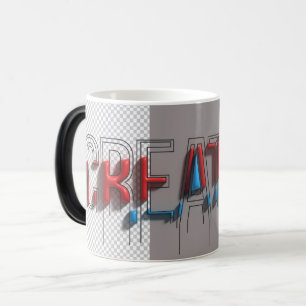 Tasse Magique Créative en 3D avec Typographie Fond