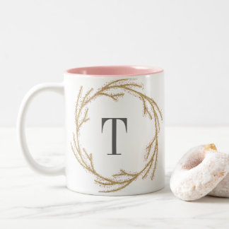 Tasse magique de monogramme de la guirlande | de