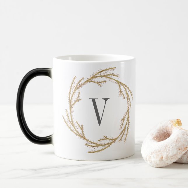 Tasse magique de monogramme de la guirlande | de (Avec donut)