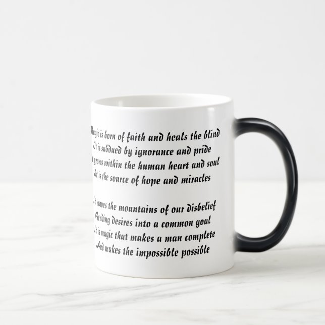 Tasse magique de poème d'hiver (Droite)