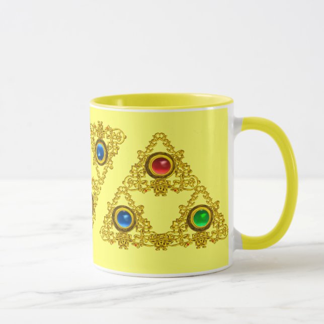 TASSE MAGIQUE ELFIC TALISMAN /GOLD TRIANGLE AVEC GEMSTON (Droite)