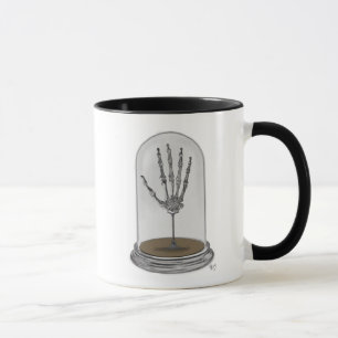 Tasse Main squelettique dans cloche en verre 2