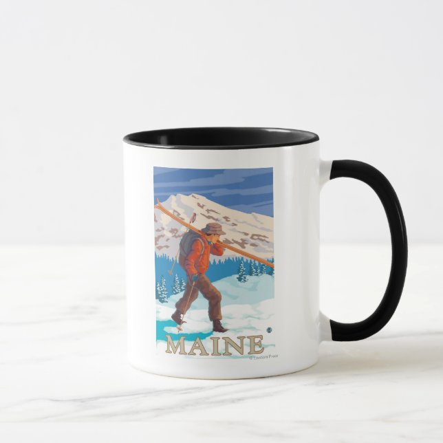 Tasse MaineSkier transportant des skis (Droite)