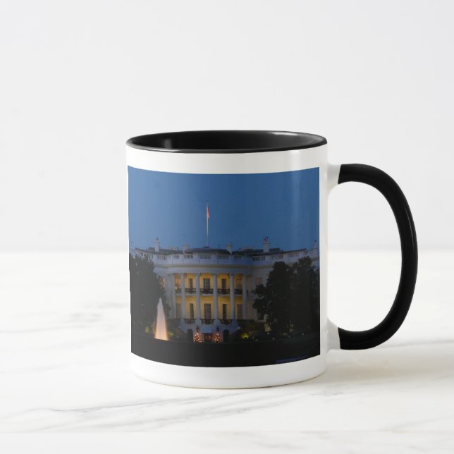 Tasse Maison Blanche de Noël à la nuit à Washington DC (Droite)