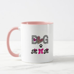 Tasse Maman Chien Cœur Léopard - Cadeau pour Maman
