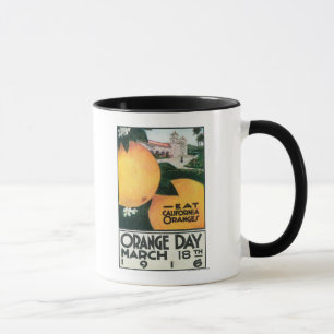 Tasse Mangez les oranges de CA le jour orange