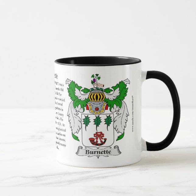 Tasse Manteau de famille de Burnette des bras (Droite)
