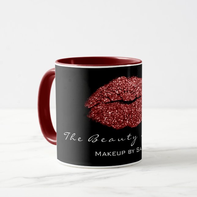 Tasse Maquillage Artiste Beauté Kiss Lip Bordeaux Partie (Devant gauche)