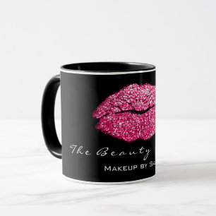 Tasse Maquillage Artiste Beauté Kiss Lips Rose Black Par