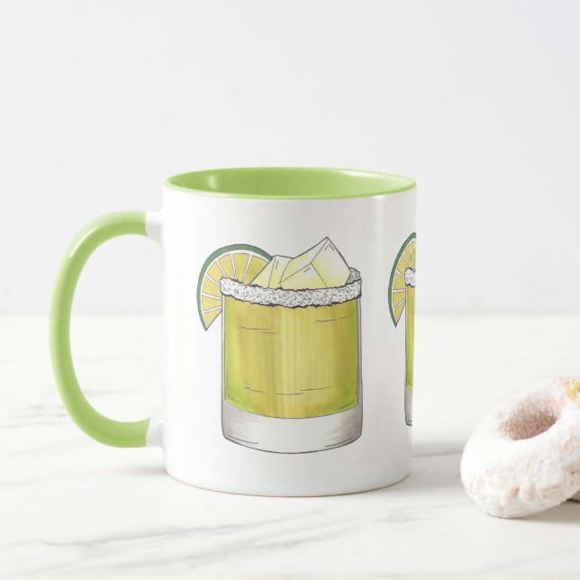 Tasse Margarita Lime Cocktail Mixologue Boire Cheveux (Avec donut)