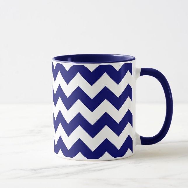 Tasse Marine et White Zigzag (Droite)