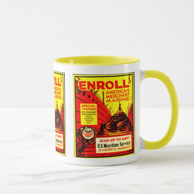 Tasse Marine marchande américaine - inscrivez-vous (Droite)