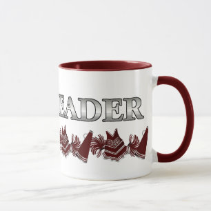 Tasse Maroon, blanc et Pom-pom girl argenté