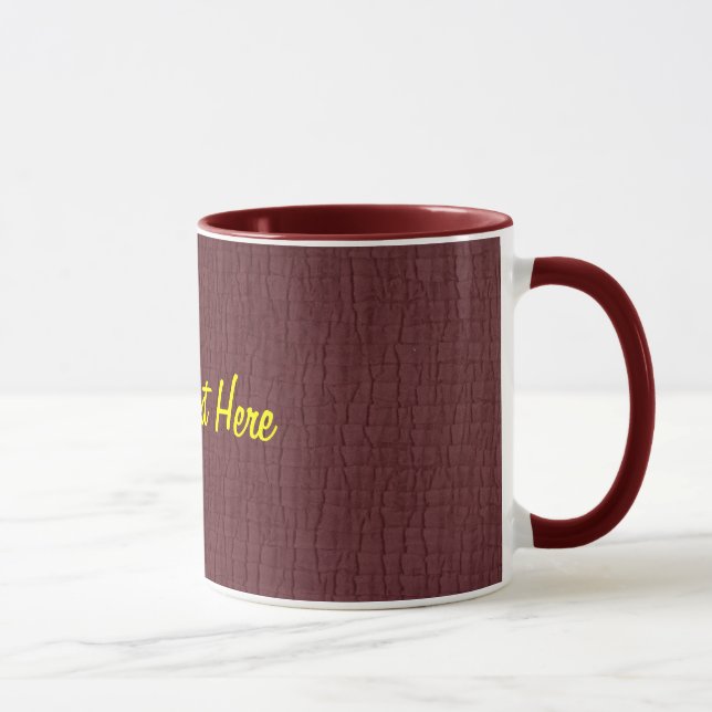 Tasse Maroon de base, votre texte ici (Droite)