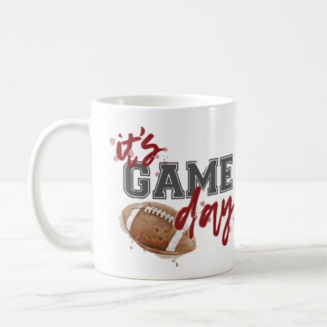 Tasse marron et grise de jour de jeu (Gauche)